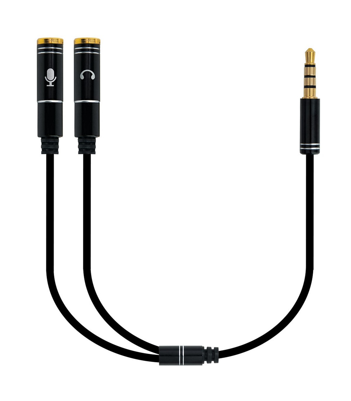 Cable adaptador de audio ewent jack 3.5mm macho a jack 3.5mm hembra x2 negro 0.30m