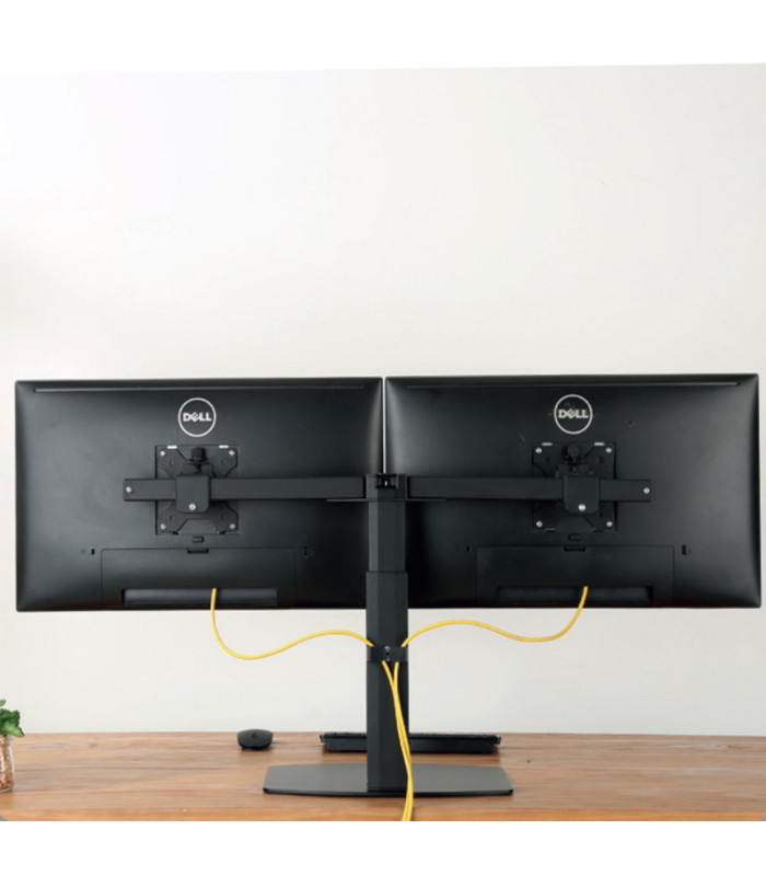 Soporte de mesa ewent ew1538 con resorte de gas para 2 monitores de hasta 27 pulgadas