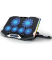 Soporte - base refrigeracion para ordenador portatil ewent ew1260 - 6 ventiladores - hub 2 puertos - rgb - hasta 17 pulgadas