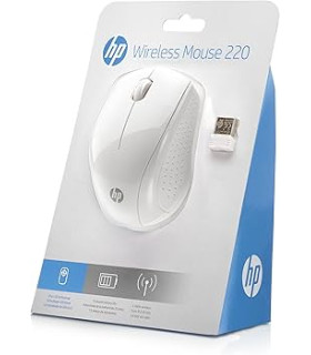 Raton inalambrico hp optico wireless 220 - hasta 1600dpi - blanco nieve