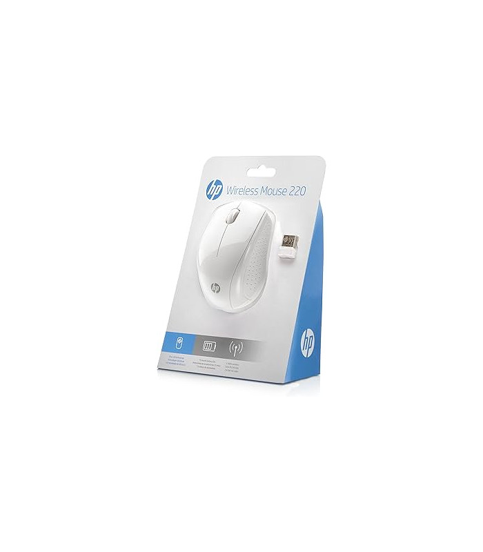 Raton inalambrico hp optico wireless 220 -  hasta 1600dpi -  blanco nieve