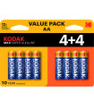 Blister pilas kodak alcalina max aa lr6 blister 4+4