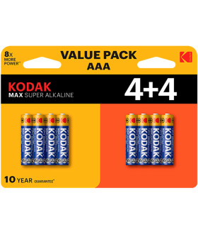 Blister pilas kodak alcalina max aaa lr3  blister 4+4