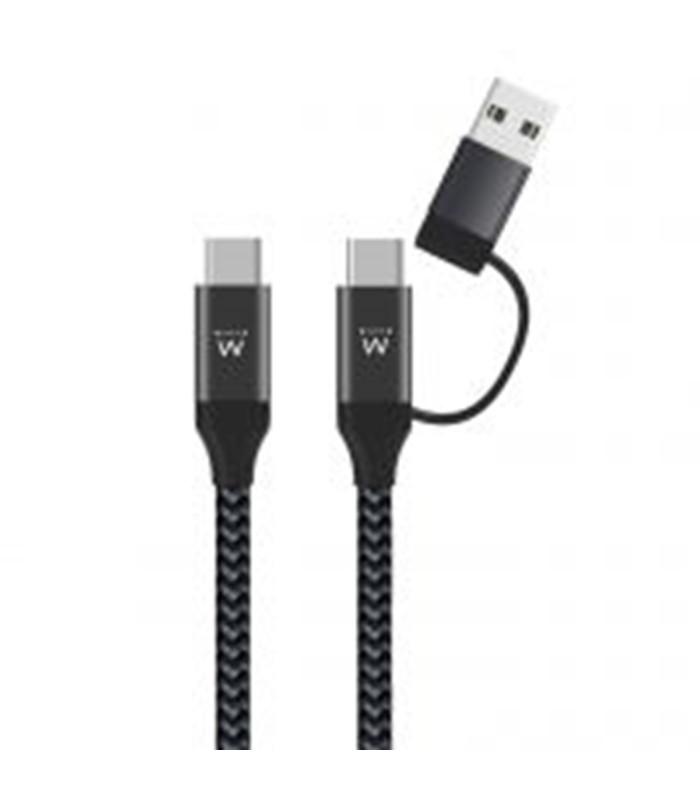 Cable usb ewent usb tipo c a usb tipo c - tipo a macho - macho 1m
