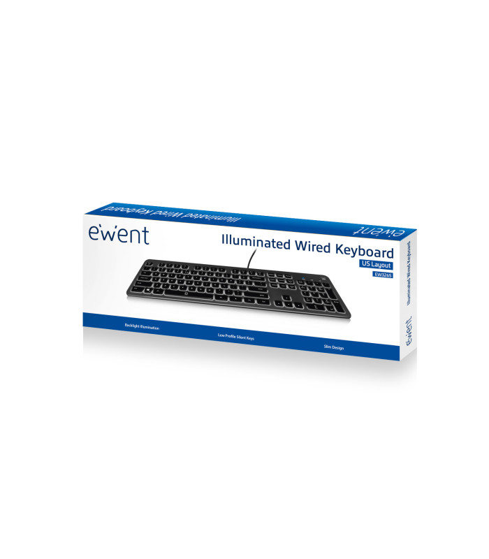 Teclado usb multimedia ewent ew3269 con retroiluminacion