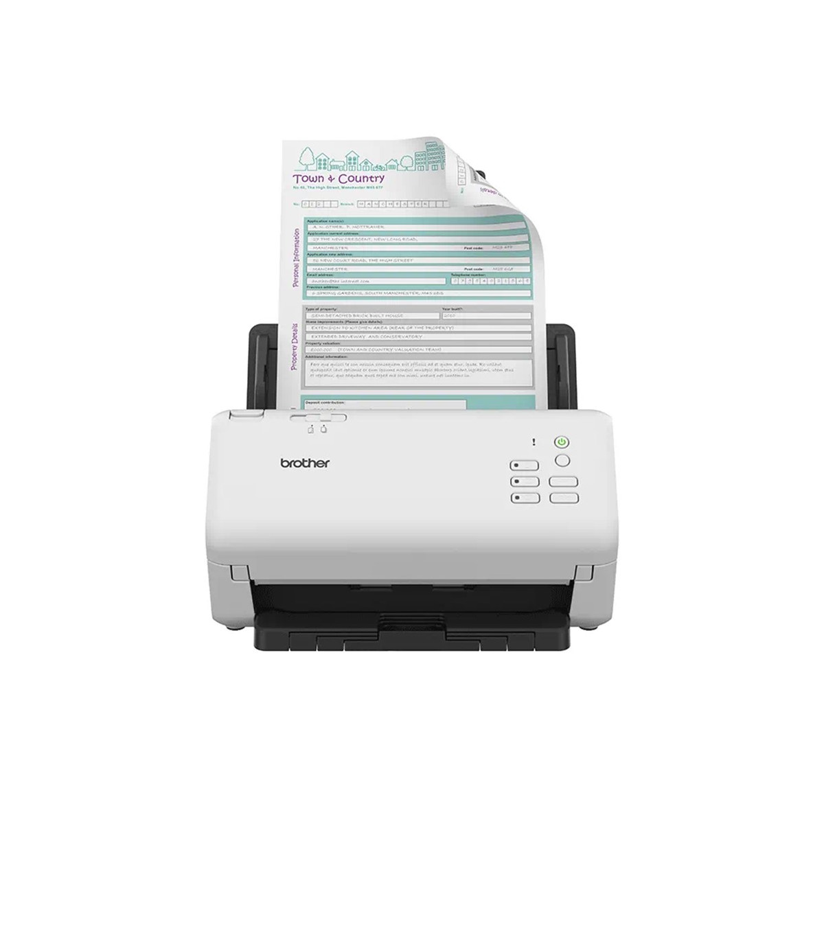 Escaner sobremesa brother ads - 4300n -  80ppm -  duplex automatico -  usb 3.0 -  usb 2.0 -  adf 80 hojas