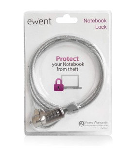 Cable de seguridad ewent para portatil - kesington combinacion de numeros 4 digitos - 1.5m