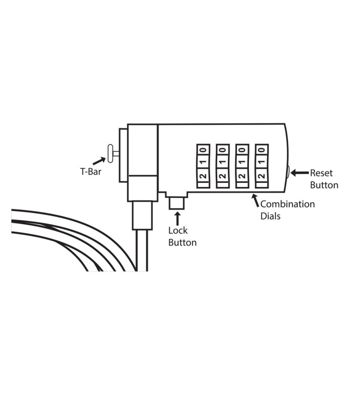 Cable de seguridad ewent para portatil -  kesington combinacion de numeros 4 digitos -  1.5m