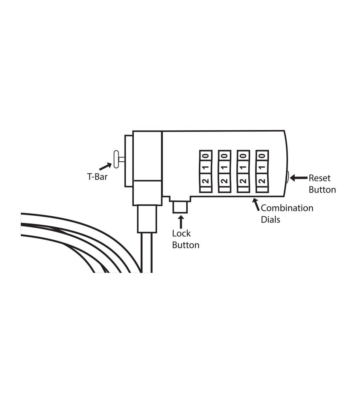 Cable de seguridad ewent para portatil -  kesington combinacion de numeros 4 digitos -  1.5m