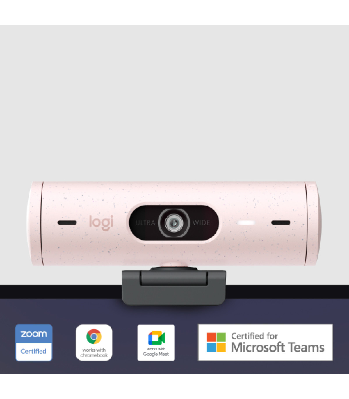 Webcam logitech brio 500 rosa full hd -  usb tipo c