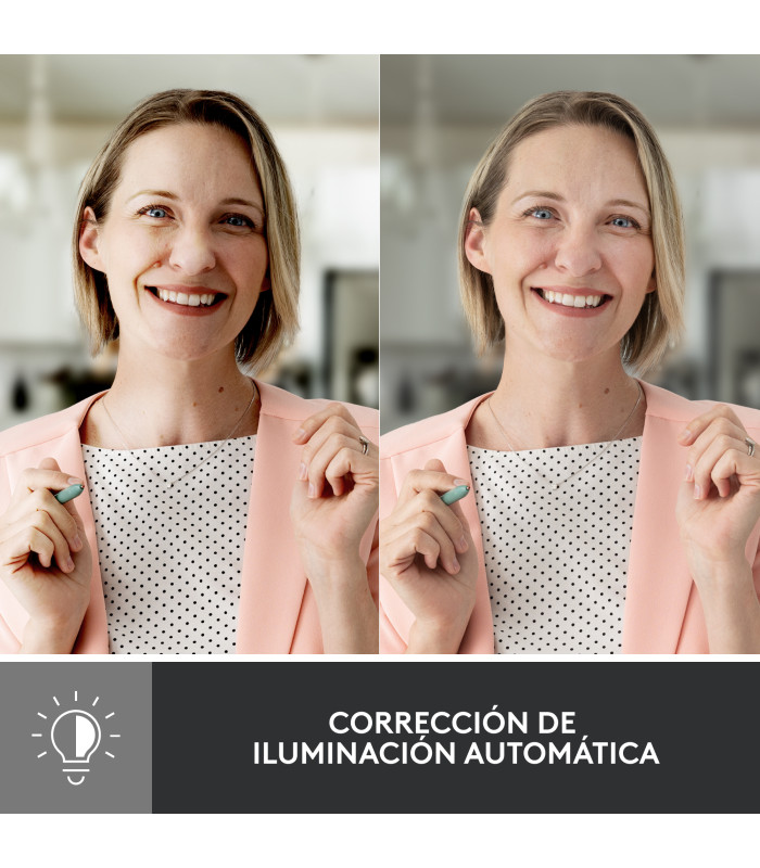 Webcam logitech brio 500 rosa full hd -  usb tipo c