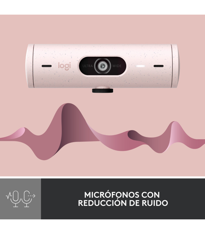 Webcam logitech brio 500 rosa full hd -  usb tipo c