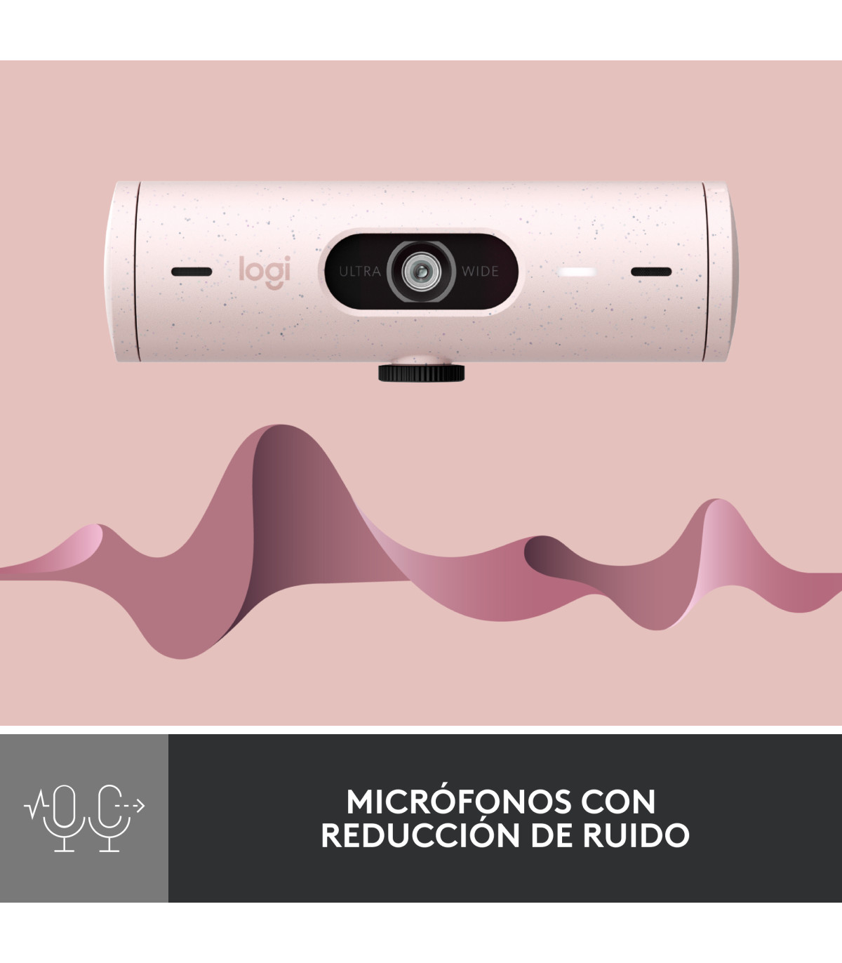 Webcam logitech brio 500 rosa full hd -  usb tipo c