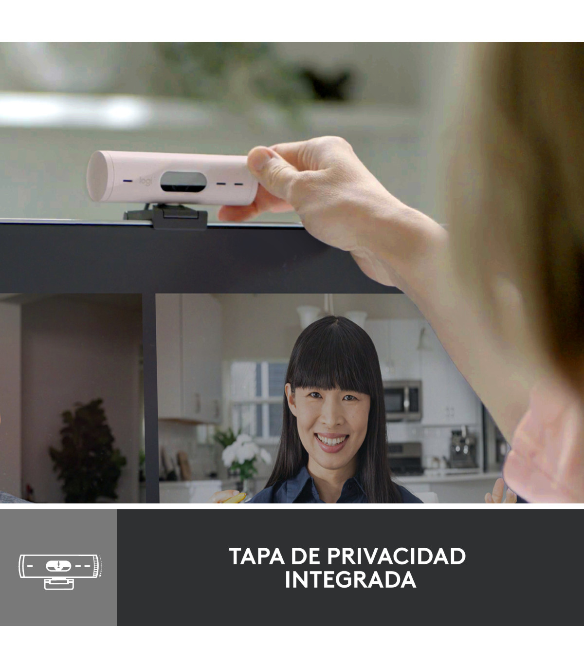 Webcam logitech brio 500 rosa full hd -  usb tipo c