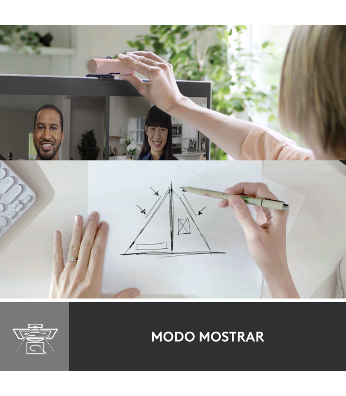 Webcam logitech brio 500 rosa full hd -  usb tipo c