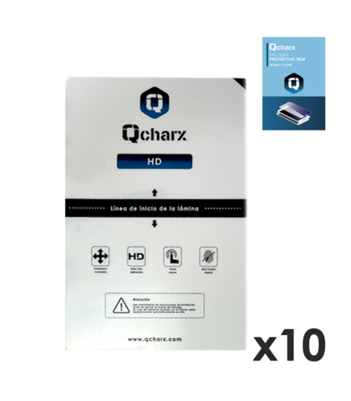 Laminas de proteccion frontales para tablet qcharx hidrogel hd  qx1 10 unidades