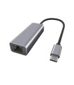 Adaptador de red ewent usb tipo c macho a rj45 hembra gris