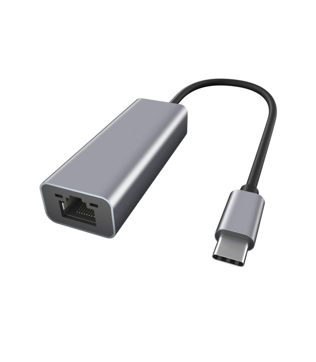 Adaptador de red ewent usb tipo c macho a rj45 hembra gris