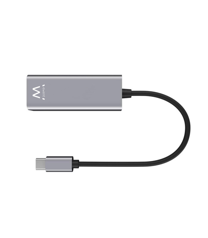 Adaptador de red ewent usb tipo c macho a rj45 hembra gris