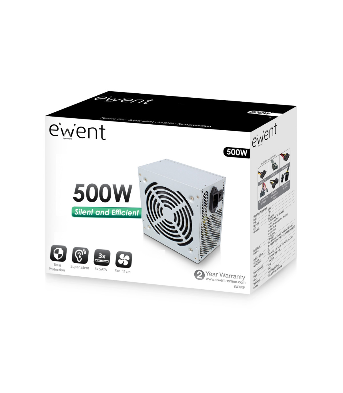 Fuente alimentacion ewent ew3909 atx 500w