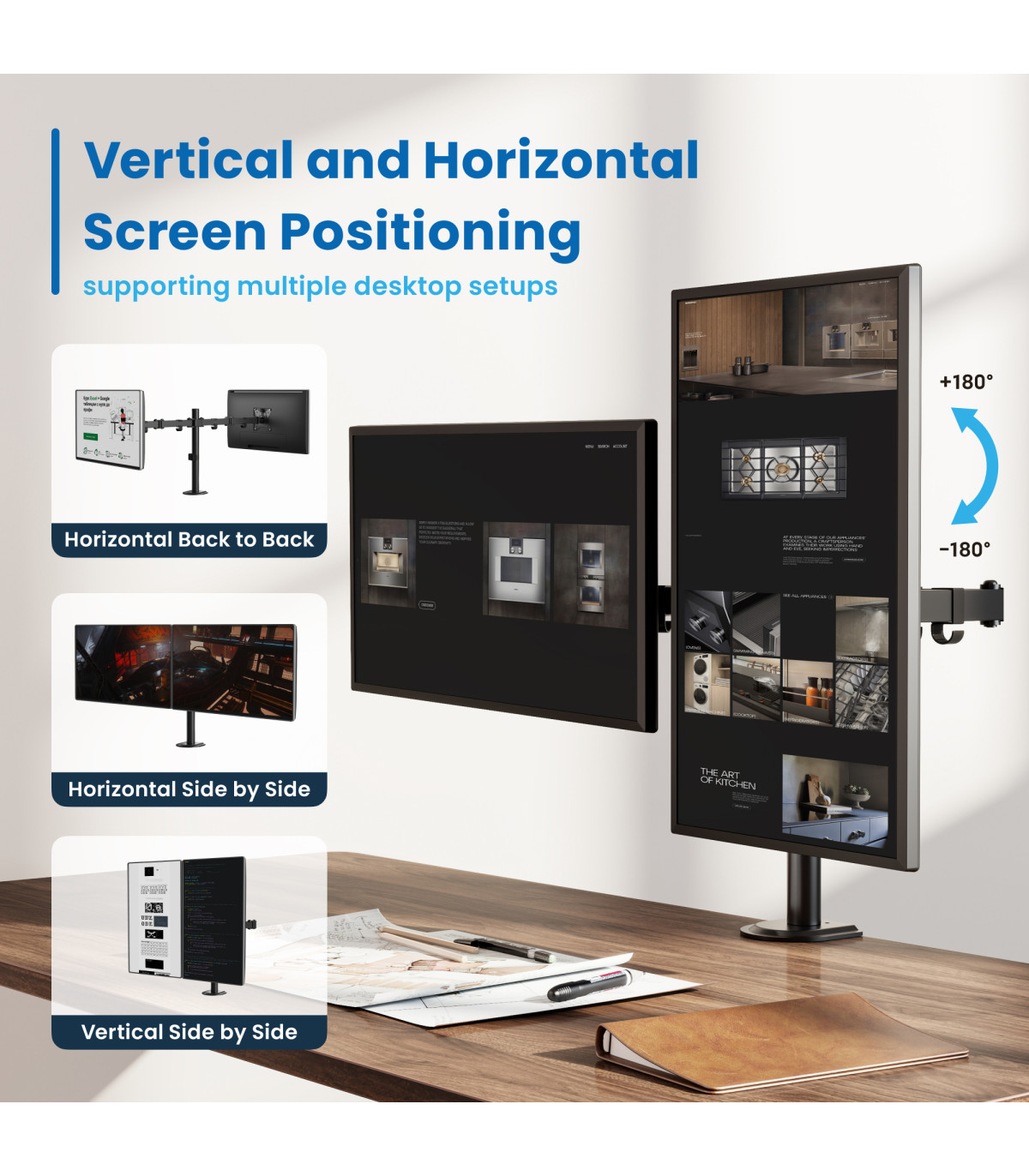 Soporte de mesa ewent ew1512 para 2 monitores 13 pulgadas - 32 pulgadas carga maxima 16kg