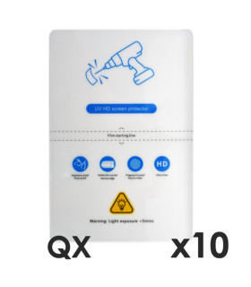 Laminas de fijacion qcharx hidrogel hd qx hibrida mediante ultravioleta uv pack 10 ud para qx1 lite