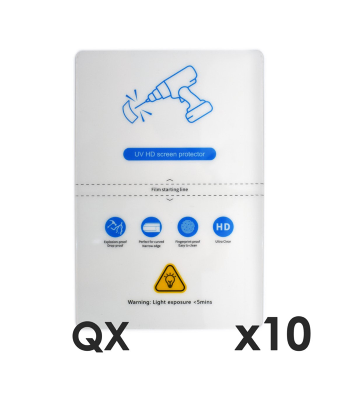 Laminas de fijacion qcharx hidrogel hd qx hibrida mediante ultravioleta uv pack 10 ud para qx1 lite