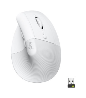 Mouse raton vertical logitech lift for business 6 botones 4000 dpi wireless inalambrico blanco hueso