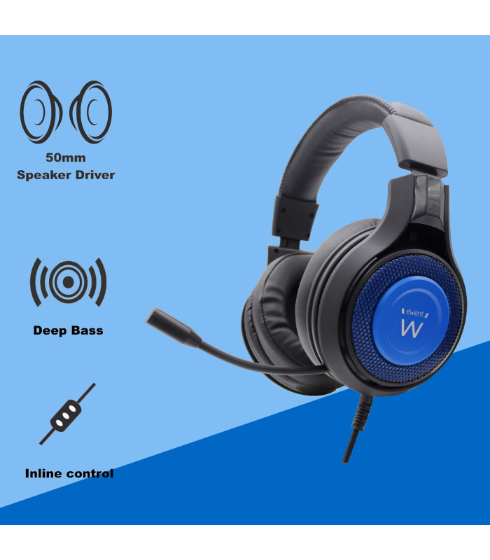 Auriculares para gaming ewent pl3322 con microfono pc & consola