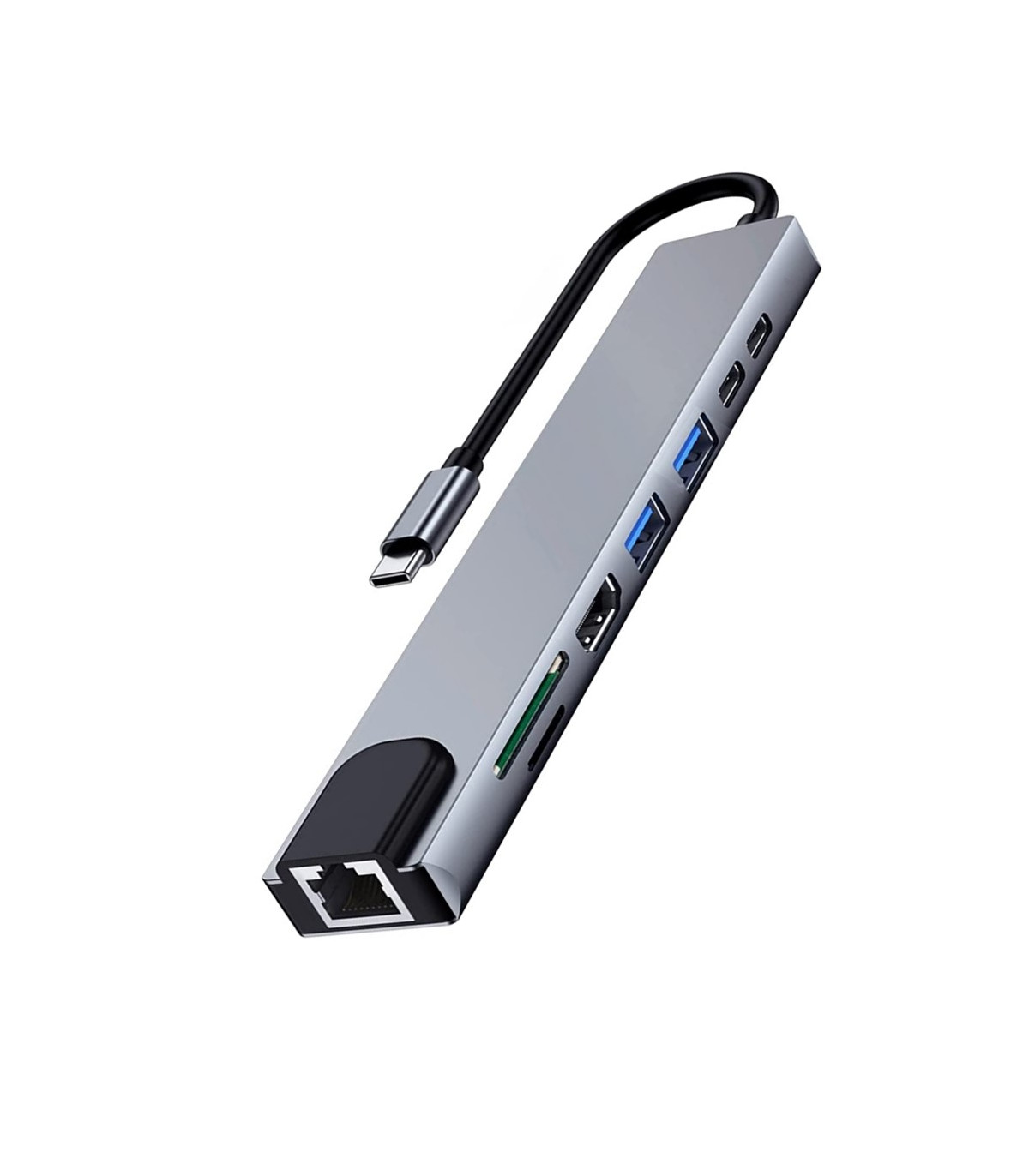 Docking station usb tipo c ewent ew1146 8 en 1 87w - hdmi 4k - 1 x usb tipo c pd - 1 x usb tipo c - 2 x usb tipo a - rj45 - lect