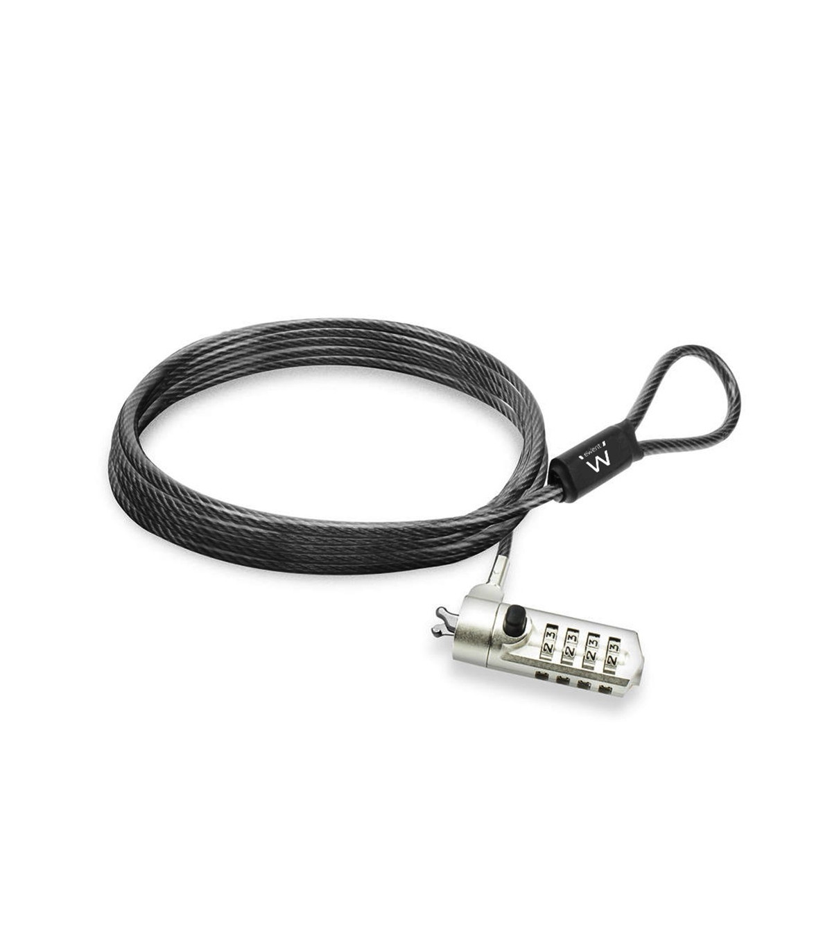 Cable de seguridad con candado ewent ew1243 para portatil con combinacion de numeros