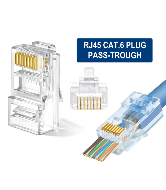 Conector rj45 ewent easyconnect im1206 cat.6 u - utp para cable redondo 100 unidades