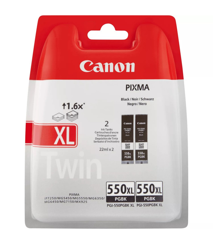 Pack cartucho tinta canon pgi - 550xl negro 2 uds