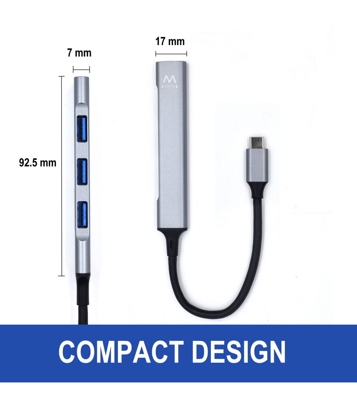 Hub usb ewent 4 puertos - 1 x usb 3.2 - 3 x usb 2.0 - usb tipo c