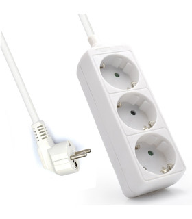 Regleta ewent 3 tomas shucko y 1.5 metros de cable blanco