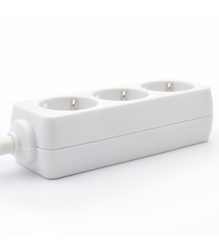 Regleta ewent 3 tomas shucko y 1.5 metros de cable blanco