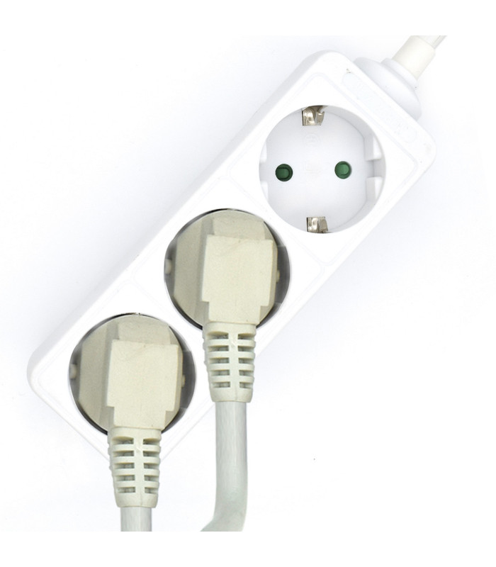 Regleta ewent 3 tomas shucko y 1.5 metros de cable blanco