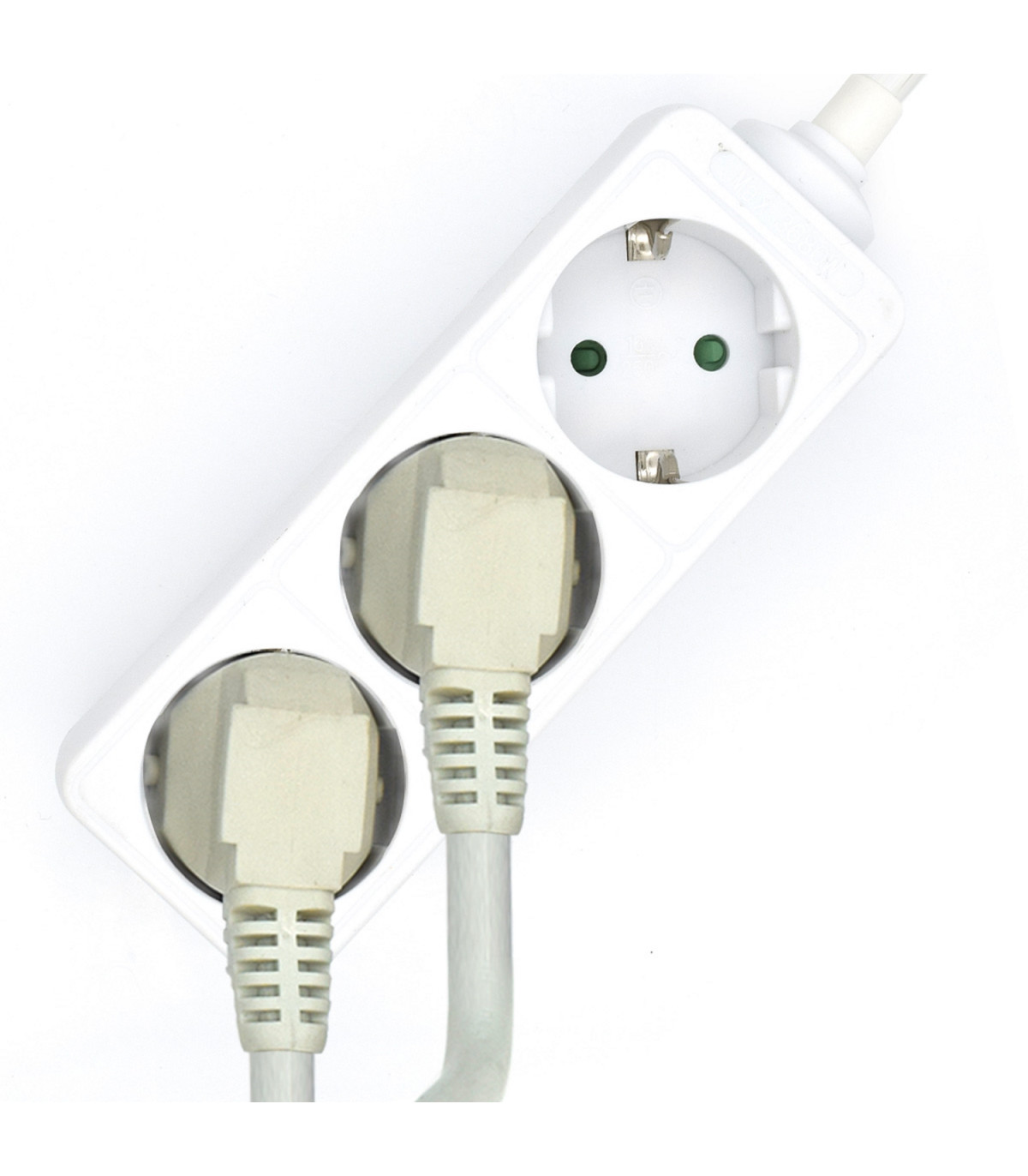 Regleta ewent 3 tomas shucko y 1.5 metros de cable blanco