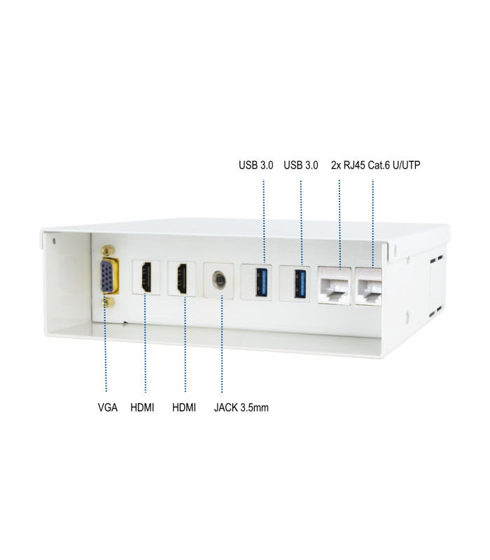Caja de conexiones multimedia multimedia ewent ew1555 2 x hdmi - 2 x usb - 2 x rj45 - vga - jack 3.5mm