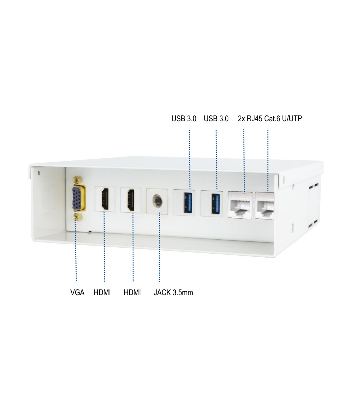Caja de conexiones multimedia multimedia ewent ew1555 2 x hdmi - 2 x usb - 2 x rj45 - vga - jack 3.5mm