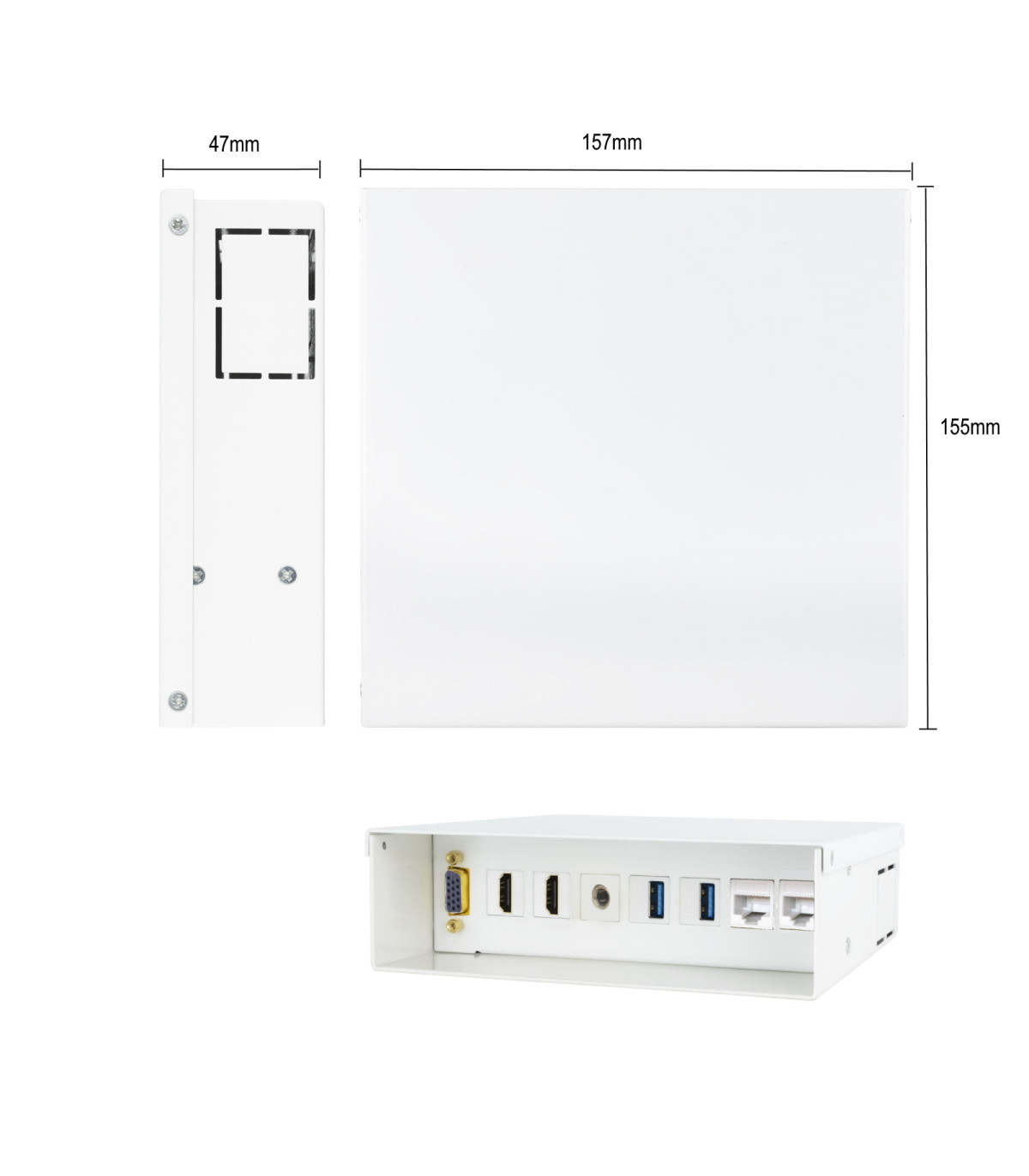 Caja de conexiones multimedia multimedia ewent ew1555 2 x hdmi - 2 x usb - 2 x rj45 - vga - jack 3.5mm