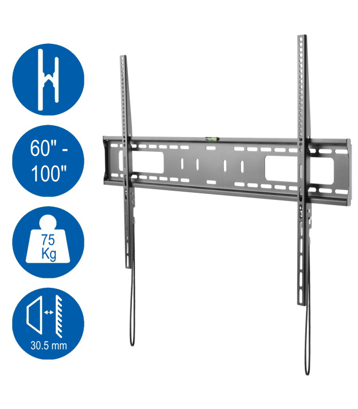 Soporte de pared ewent ew1504 para tv de 60 pulgadas - 100 pulgadas carga maxima 75kg