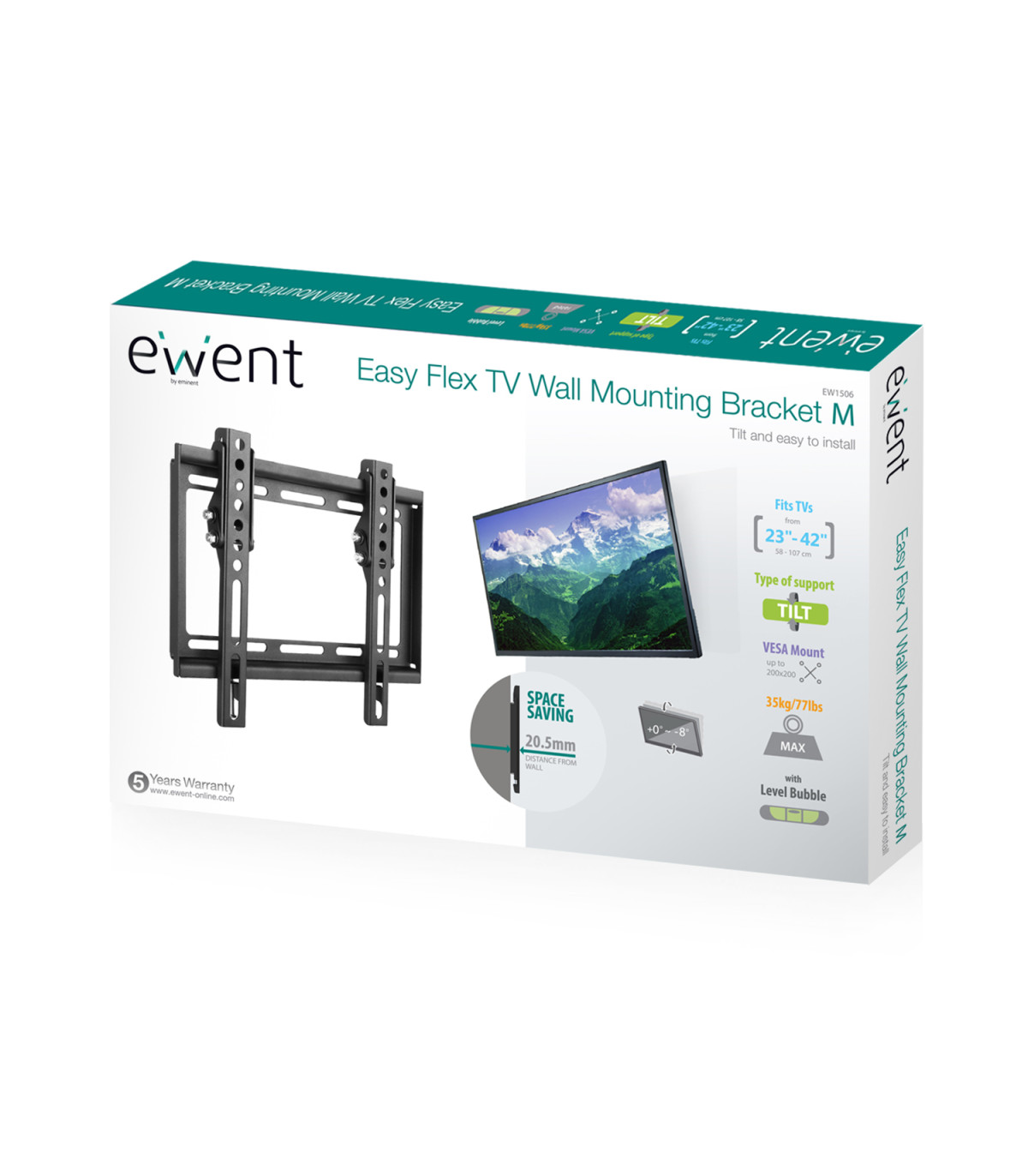 Soporte de pared ewent ew1506 para tv de 23 pulgadas - 42 pulgadas carga maxima 35kg