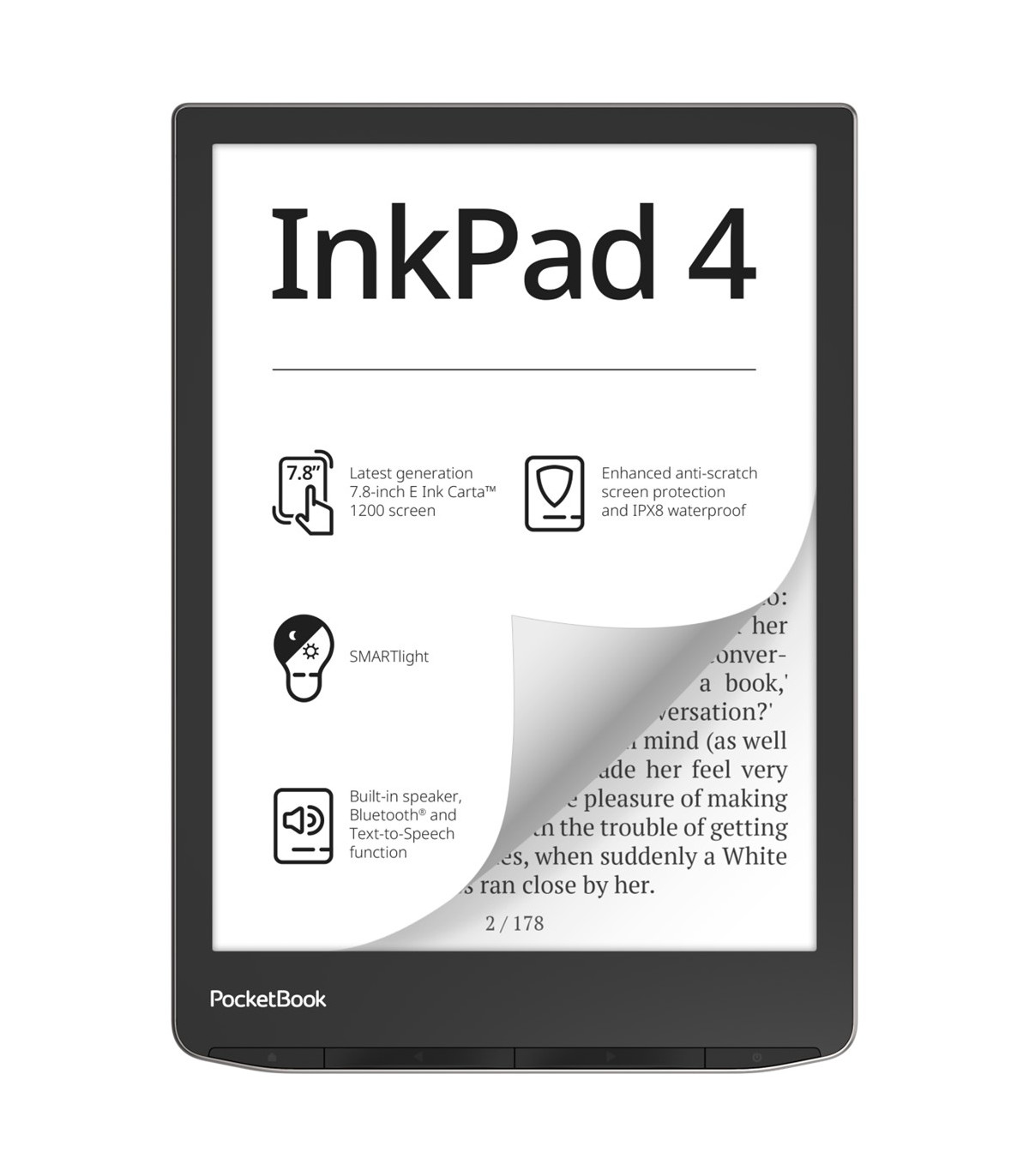 Ebook pocketbook inkpad 4 7.8 pulgadas 32gb stardust silver