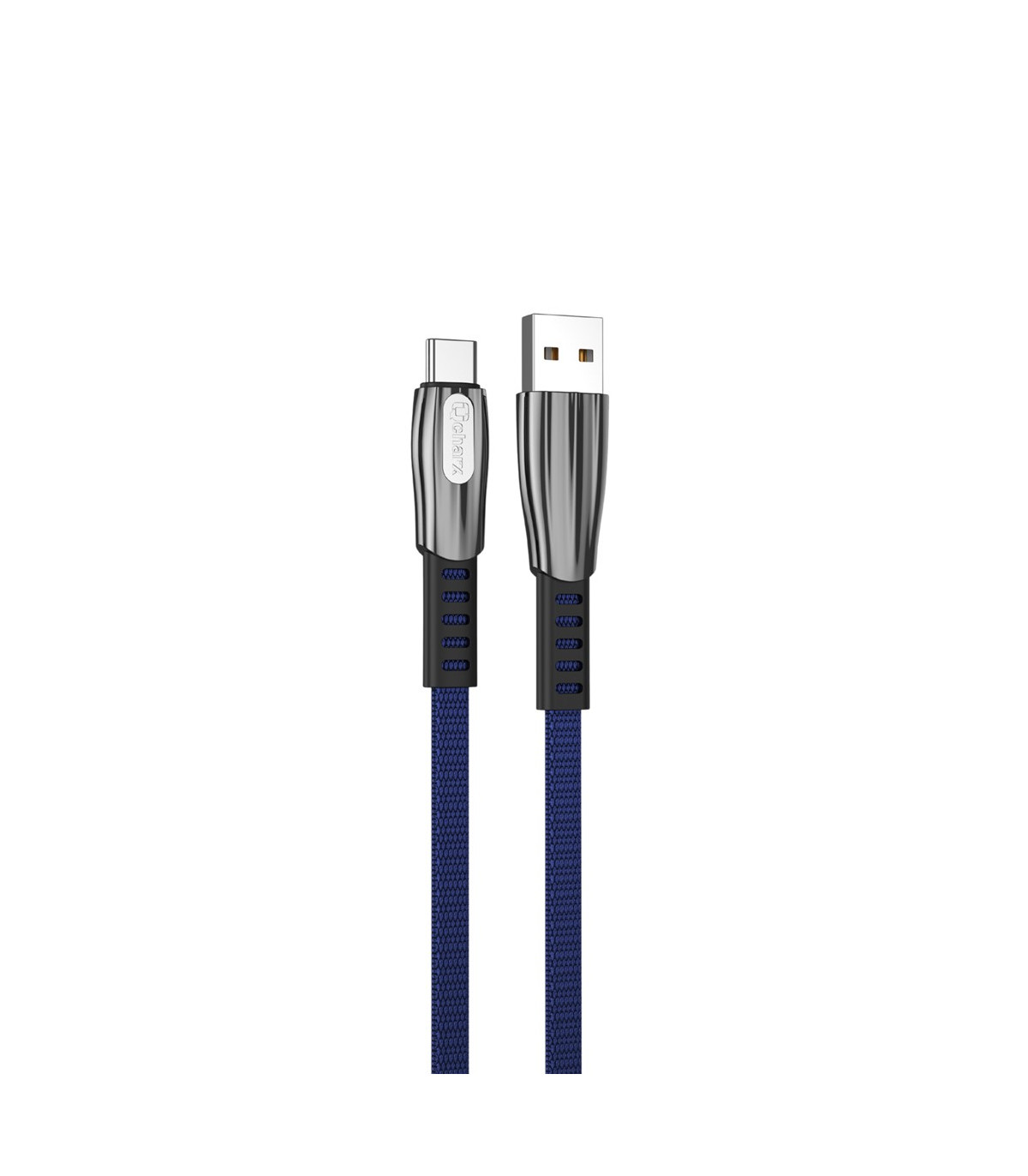 Cable qcharx florence usb a tipo c  3a - 1 m - zinc azul cordón plano premium
