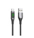 Cable qcharx menorca usb a tipo c 3a 66w - 1 m - aleación aluminio negro cable suave digital display