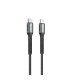 Cable qcharx prague tipo c a tipo c 3a 60w - 1 m - aleación de aluminio negro cordón de tela suave
