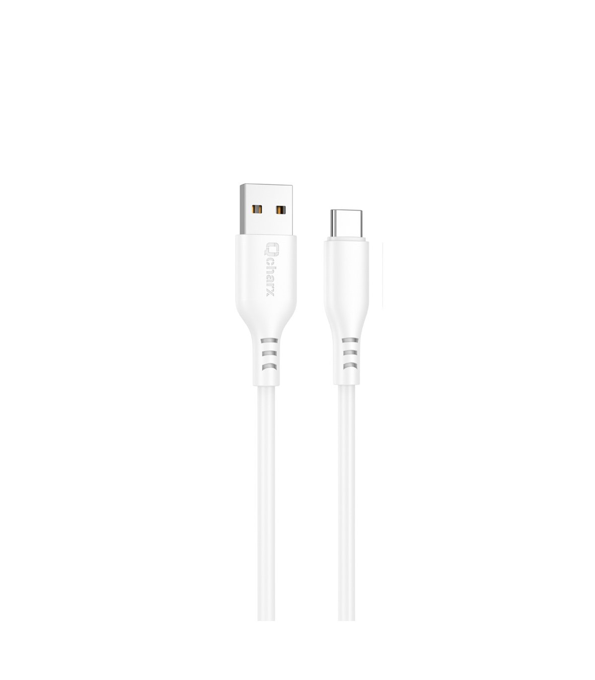 Cable qcharx tokyo usb a tipo c 3a - 1 m - silicona blanco tacto suave