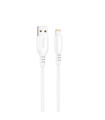 Cable qcharx tokyo usb a lightning 3a - 1 m - silicona blanco tacto suave