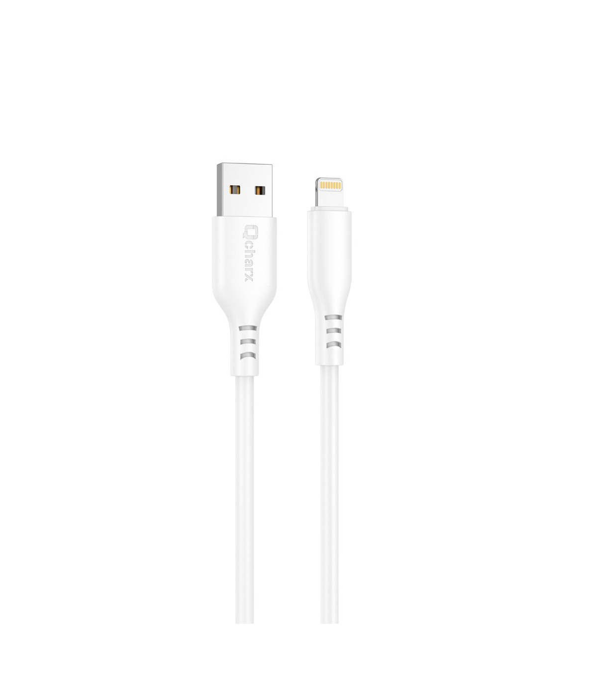 Cable qcharx tokyo usb a lightning 3a - 1 m - silicona blanco tacto suave